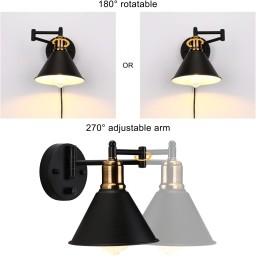 مصباح جداري صناعي (براكيت جداري) set of matte black and gold