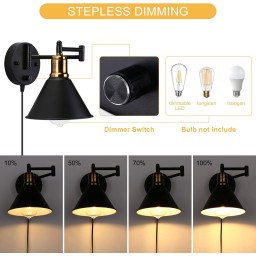 مصباح جداري صناعي (براكيت جداري) set of matte black and gold