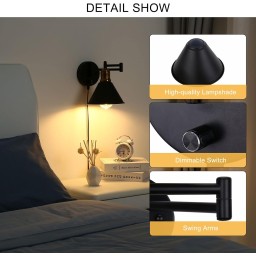 مصباح جداري صناعي (براكيت جداري) set of matte black and gold
