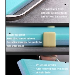 لوح موويز فيروزي 45×32 سم مزدوج للتقطيع الصحي Mowiz Turquoise Double-Sided Hygienic Cutting Board (45 x 32 cm)