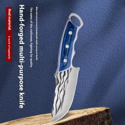 سكين MECJOE مطروق يدوياً مع جراب جلدي MECJOE Hand-Forged Knife with Leather Sheath