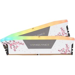 ذاكرة CORSAIR Vengeance RGB DDR5 32GB (2×16GB) 6000MHz CL30 باللون الأبيض Cherry Blossom CORSAIR Vengeance RGB DDR5 32GB (2×16GB) 6000MHz CL30 White Cherry Blossom Memory