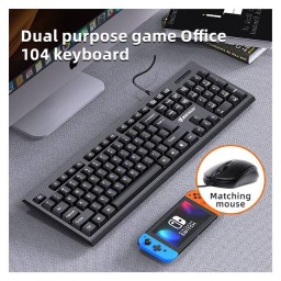 طقم Jertech KM160 لوحة مفاتيح وفأرة سلكي USB Jertech KM160 Mouse & Keyboard