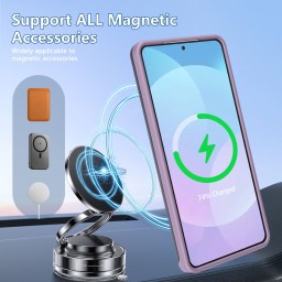 كفر سامسونج كلاكسي أس 26 ألترا أكريليك مع ماك سيف ومسند Samsung Galaxy S26 Ultra Acrylic MagSafe Case
