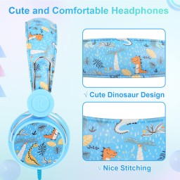 سماعات رأس ديناصور مع ملحقات ممتعة للأطفال Dinosaur headphones with fun accessories for kids