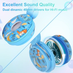 سماعات رأس ديناصور مع ملحقات ممتعة للأطفال Dinosaur headphones with fun accessories for kids
