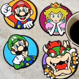 طقم قواعد أكواب سوبر ماريو بي في سي (4 قطع) من بالادون Paladone Super Mario PVC Coasters (Pack of 4)