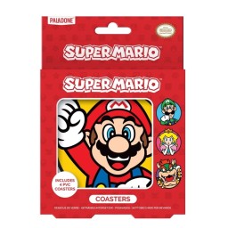 طقم قواعد أكواب سوبر ماريو بي في سي (4 قطع) من بالادون Paladone Super Mario PVC Coasters (Pack of 4)