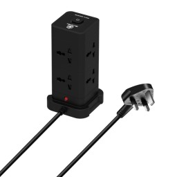 مشترك برج حماية من تذبذب التيار الكهربائي جيمرتك 8 منافذ و4 منافذ يو إس بي GamerTek Surge Protector Power Strip Tower (8 AC Outlets + 4 USB)