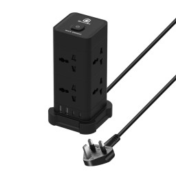 مشترك برج حماية من تذبذب التيار الكهربائي جيمرتك 8 منافذ و4 منافذ يو إس بي GamerTek Surge Protector Power Strip Tower (8 AC Outlets + 4 USB)