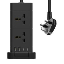 مشترك برج حماية من تذبذب التيار الكهربائي جيمرتك 8 منافذ و4 منافذ يو إس بي GamerTek Surge Protector Power Strip Tower (8 AC Outlets + 4 USB)