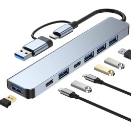 ادابيتر تحويل 8 في 1 TYPE C ADAPTER 8 IN 1