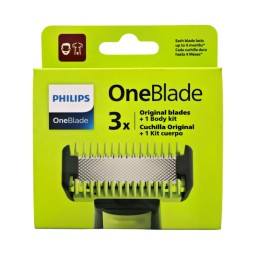 شفرات بديلة فيليبس ون بليد QP630/51 - 3 شفرات + مجموعة جسم (جاف/رطب) Philips OneBlade QP630/51 Replacement Blades - 3 Blades + Body Kit (Wet & Dry)