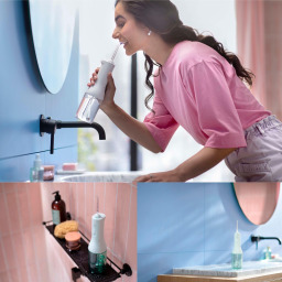 جهاز تنظيف الأسنان المائي فيليبس باور فلوسر ٢٠٠٠ لاسلكي أبيض Philips Sonicare Cordless Power Flosser 2000 HX3822/11 White