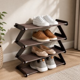 ستاند احذية 4 رفوف شكل حرف Z موديل YH8802-4 YH8802-4 Z-Shaped 4-Tier Shoe Rack