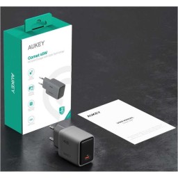 أوكي شاحن جداري سريع الشحن بقوة 45 واط بتقنية GaN، مزود بمنفذ USB C عالمي Aukey 45W PD Fast Charging Wall Charger with GaN Technology, Universal USB-C Port