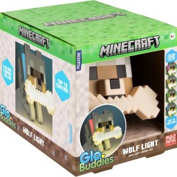 مصباح ليلي بتصميم ذئب ماينكرافت (Pixel Block Wolf) - إضاءة LED لغرف النوم Minecraft Pixel Block Wolf Night Light – Bedside LED Lamp