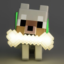 مصباح ليلي بتصميم ذئب ماينكرافت (Pixel Block Wolf) - إضاءة LED لغرف النوم Minecraft Pixel Block Wolf Night Light – Bedside LED Lamp
