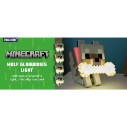مصباح ليلي بتصميم ذئب ماينكرافت (Pixel Block Wolf) - إضاءة LED لغرف النوم Minecraft Pixel Block Wolf Night Light – Bedside LED Lamp
