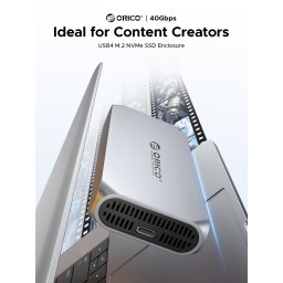 حافظة Orico COM2-U4 لمحركات أقراص M.2 NVMe SSD، تدعم تقنية USB4 بسرعة 40 جيجابت في الثانية وتتوافق مع Thunderbolt 4 / 3 Orico COM2-U4 USB4 40Gbps M.2 NVMe SSD Enclosure Compatible with Thunderbolt 4 / 3