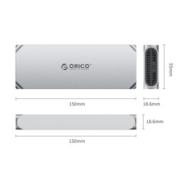 حافظة Orico COM2-U4 لمحركات أقراص M.2 NVMe SSD، تدعم تقنية USB4 بسرعة 40 جيجابت في الثانية وتتوافق مع Thunderbolt 4 / 3 Orico COM2-U4 USB4 40Gbps M.2 NVMe SSD Enclosure Compatible with Thunderbolt 4 / 3