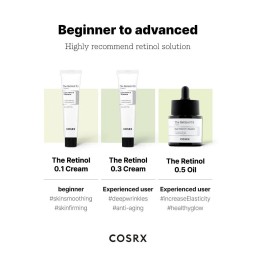 COSRX The Retinol 0.1 Cream Super Vitamin E + Panthenol + Firmness & Sooth + Youthful Looking Skin  كريم الريتينول من كوزركس