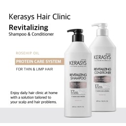 AEKYUNG KERASYS revitalizing shampoo protein care system for thin limp hair شامبو الشعر الضعيف من ايكيونك كيراساس - 400 Ml