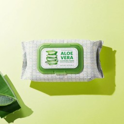 NATURE REPUBLIC Soothing & Moisture Aloe Vera Cleansing Tissue مناديل تنظيف الوجه بالالوفيرا من نيجر ريببلك