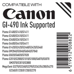 حبر Tiger Canon GI-490 لإعادة التعبئة – عبوة 100 مل × 4 ألوان CMYK Tiger Canon GI-490 100ml ×4 CMYK Ink Refill
