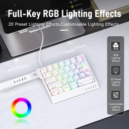 لوحة مفاتيح الألعاب الميكانيكية السلكية AJAZZ AK029 – تصميم مدمج (إطارات بيضاء) AJAZZ AK029 Wired Mechanical Gaming Keyboard – Compact Layout (White Contours)