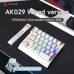 لوحة مفاتيح الألعاب الميكانيكية السلكية AJAZZ AK029 – تصميم مدمج (إطارات بيضاء) AJAZZ AK029 Wired Mechanical Gaming Keyboard – Compact Layout (White Contours)