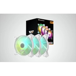 كت فانات ديسكتب عدد 3 لون ابيض دارك فلاش darkFlash C6MS 3in1 White ARGB Fan Kit