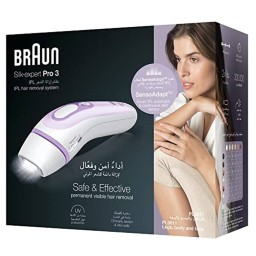 جهاز إزالة الشعر بالليزر المنزلي براون سيلك إكسبيرت برو 3 IPL للنساء - موديل PL3011 Braun Silk.Expert Pro 3 IPl Hair Removal System PL3011