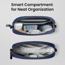 تومتوك - حقيبة ملحقات إلكترونية Light-T12 سعة 1 لتر - ازرق غامق Tomtoc Light-T12 Electronic Accessory Pouch 1L Navy Blue