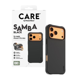 كفر عصري بلون سامبا الأسود مع دعم MagSafe للايفون 17 برو ماكس CARE by PanzerGlass® Fashionable Case Samba Black w. MagSafe iPhone 17 Pro Max