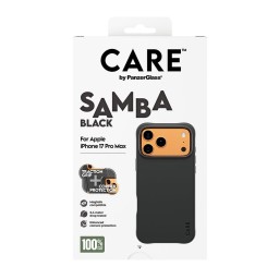 كفر عصري بلون سامبا الأسود مع دعم MagSafe للايفون 17 برو ماكس CARE by PanzerGlass® Fashionable Case Samba Black w. MagSafe iPhone 17 Pro Max