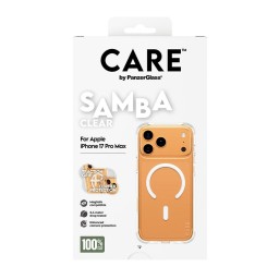 كفر عصري شفاف سامبا مع حلقة MagSafe بيضاء للايفون 17 برو ماكس CARE by PanzerGlass® Fashionable Case Samba Transparent w. White MagSafe iPhone 17 Pro Max