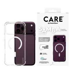كفر بانزر شفاف MagSafe باللون الأبيض لهاتف Apple iPhone 18 Pro Max / 17 Pro MAX Panzer CARE Fashionable Case Samba Transparent w. White MagSafe for iPhone 18 Pro Max / 17 Pro MAX