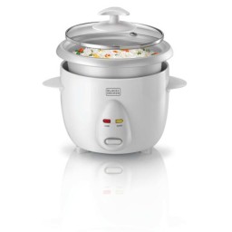 جهاز طبخ الأرز من بلاك+ديكر RC650-B5 حجم 0.6 لتر قوة 350 واط باللون الابيض Black&Decker RC650-B5 Rice Cooker 350W 0.6L white