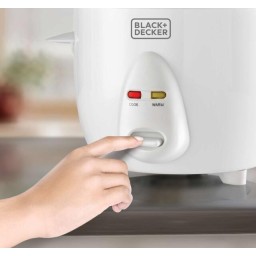 جهاز طبخ الأرز من بلاك+ديكر RC650-B5 حجم 0.6 لتر قوة 350 واط باللون الابيض Black&Decker RC650-B5 Rice Cooker 350W 0.6L white