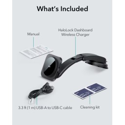 حامل وشاحن لاسلكي للسيارة ESR MagSafe HaloLock للوحة القيادة مع ذراع تثبيت منخفض البروز ESR MagSafe HaloLock Dashboard Wireless Car Charger Holder with Low-Profile Mounting Arm