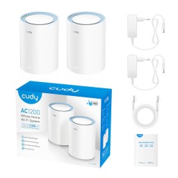 نظام Cudy M1200 AC1200 Mesh Wi-Fi ثنائي النطاق – قطعتان Cudy M1200 AC1200 Mesh Wi-Fi System – 2-Pack