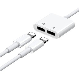 تحويلة ايفون الى سماعات  وشحن lightning adapter