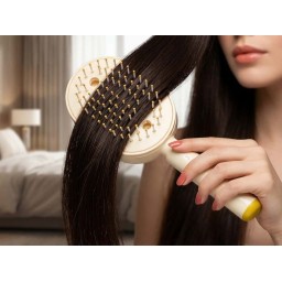 مشط وفرشاة كهربائية لتوزيع الزيوت والسيروم مع تدليك فروة الرأس وخزان سوائل مدمج Electric Hair Oil & Serum Applicator Brush with Scalp Massage and Built-in Liquid Reservoir