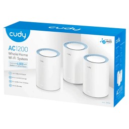 نظام Cudy M1200 AC1200 Mesh Wi-Fi ثنائي النطاق – 3 قطع Cudy M1200 AC1200 Mesh Wi-Fi System – 3-Pack
