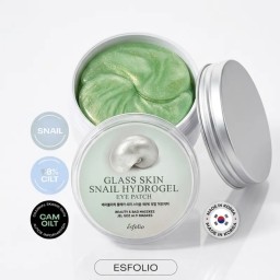 شرائح هيدروجيل للعين بمستخلص الحلزون لبشرة زجاجية - إسفوليو30 قطعة esfolio Glass Skin Snail Hydrogel Eye Patch 30pcs