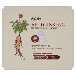 أقنعة ورقية إيسفوليو بالجنسنغ الأحمر لمكافحة الشيخوخة - 30 قطعة Esfolio Red Ginseng Anti-Aging Sheet Masks - 30 PCS