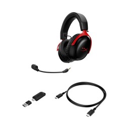 HyperX Cloud III S Wireless Gaming Headset - (Red-Black) + باقة (4 منتجات) HyperX Cloud III S Wireless Gaming Headset - (Red-Black) + Bundle (4 items)