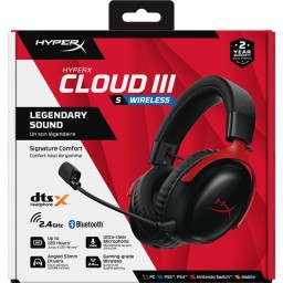 HyperX Cloud III S Wireless Gaming Headset - (Red-Black) + باقة (4 منتجات) HyperX Cloud III S Wireless Gaming Headset - (Red-Black) + Bundle (4 items)
