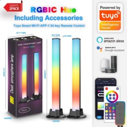 أعمدة إضاءة الألعاب الذكية المحيطية Magic RGBIC من كوزواي (بكج قطعتين) Cosoway Smart Desk Atmosphere Lamp - Magic RGBIC Light Bars (2-Pack)